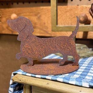 Rustic Dachshund Metal Decor